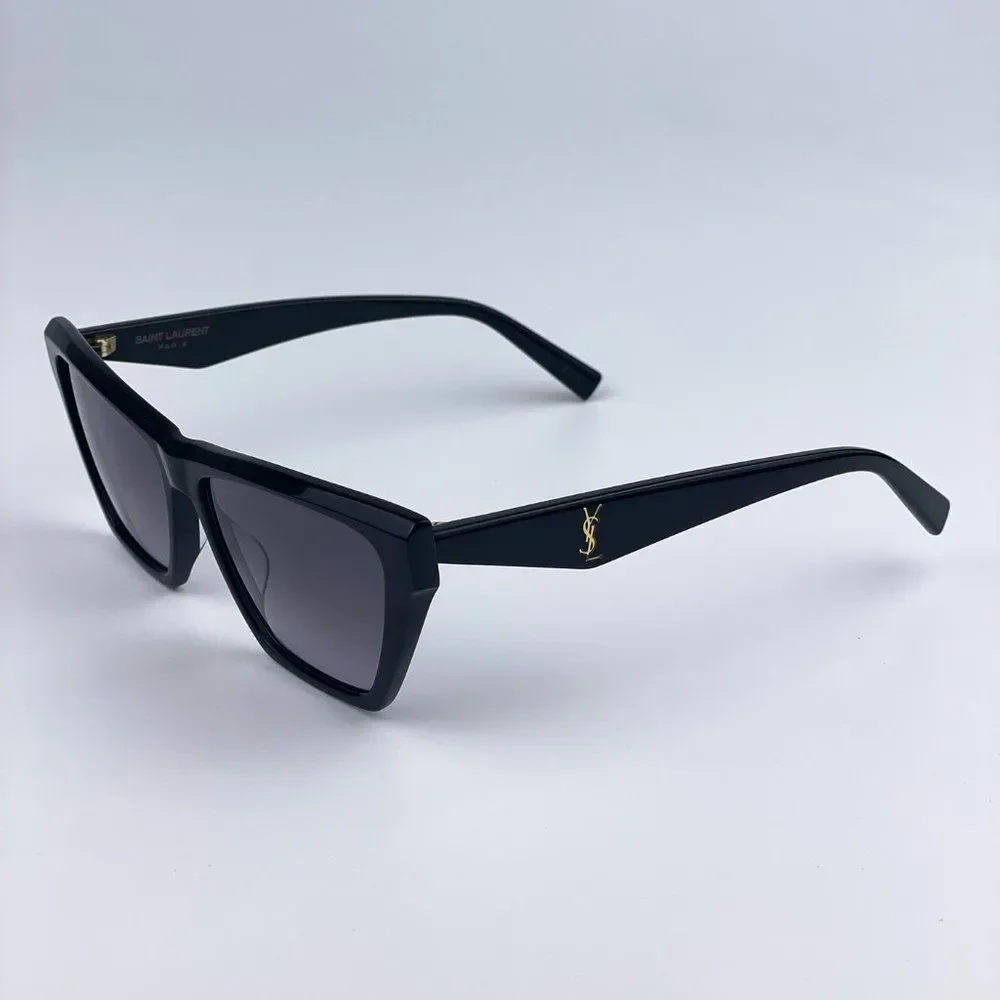 🔥 Saint Laurent SLM103 001 Sunglasses Black Gray Gradient Cat Eye Women - Picture 7 of 13